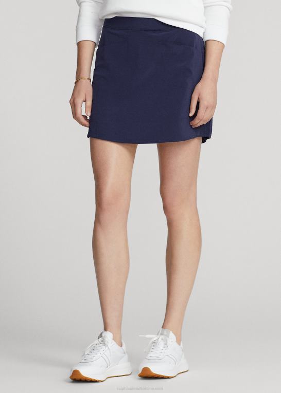 raffineret flåde Kvinder Ralph Lauren perforeret stretch skort Z426B3694