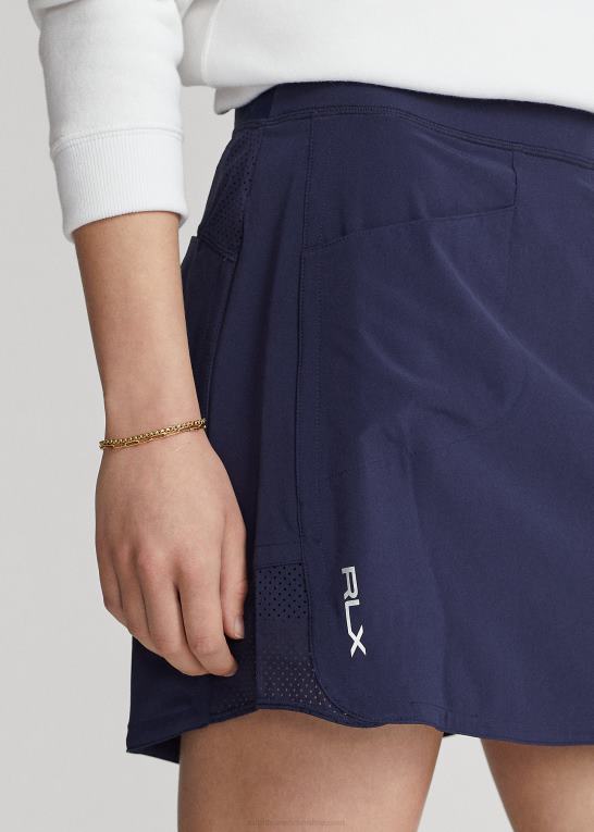 raffineret flåde Kvinder Ralph Lauren perforeret stretch skort Z426B3694