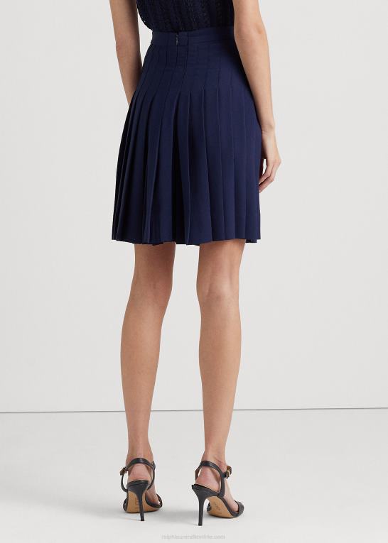 raffineret flåde Kvinder Ralph Lauren plisseret georgette nederdel Z426B3974