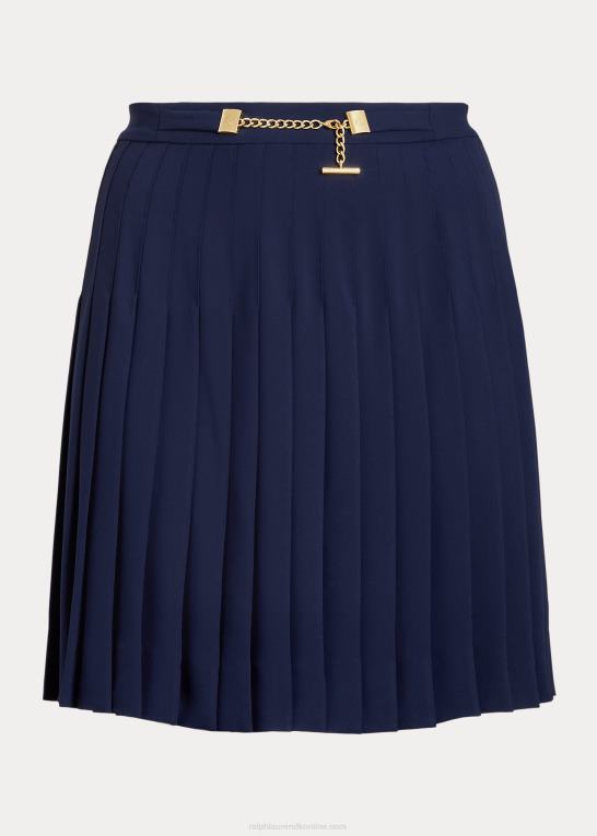 raffineret flåde Kvinder Ralph Lauren plisseret georgette nederdel Z426B4595