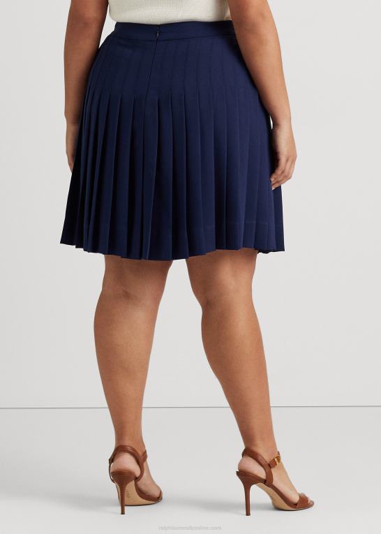raffineret flåde Kvinder Ralph Lauren plisseret georgette nederdel Z426B4595