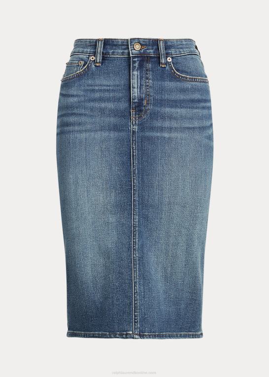 solnedgang indigo vask Kvinder Ralph Lauren denim nederdel Z426B4011