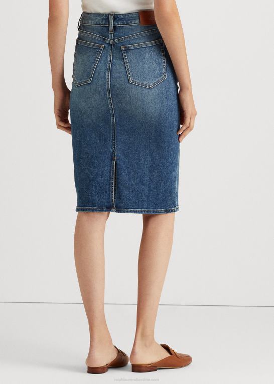 solnedgang indigo vask Kvinder Ralph Lauren denim nederdel Z426B4011
