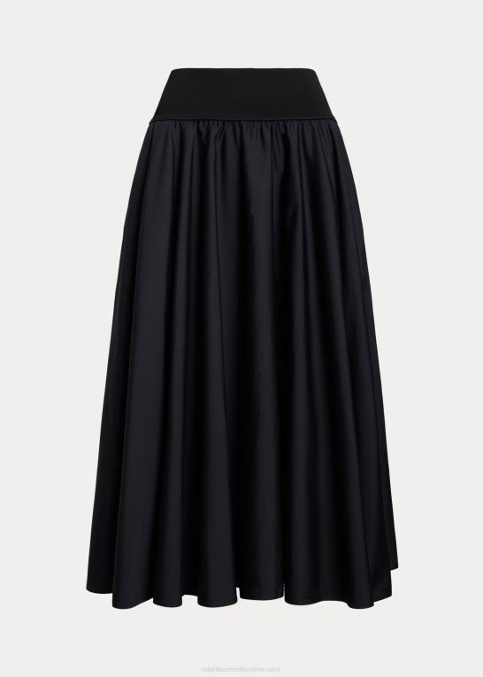 sort Kvinder Ralph Lauren a-line nederdel med rynket åg Z426B2961