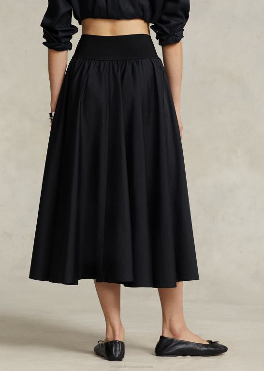 sort Kvinder Ralph Lauren a-line nederdel med rynket åg Z426B2961