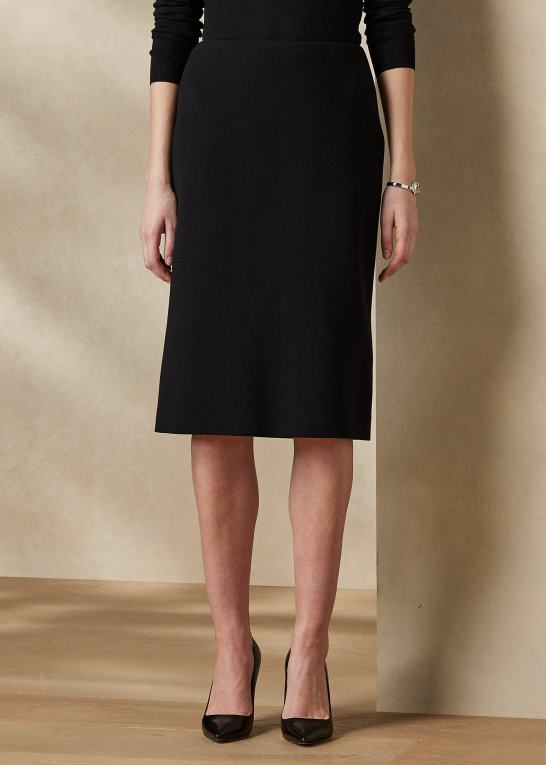 sort Kvinder Ralph Lauren cindy stretch uld crepe nederdel Z426B9360