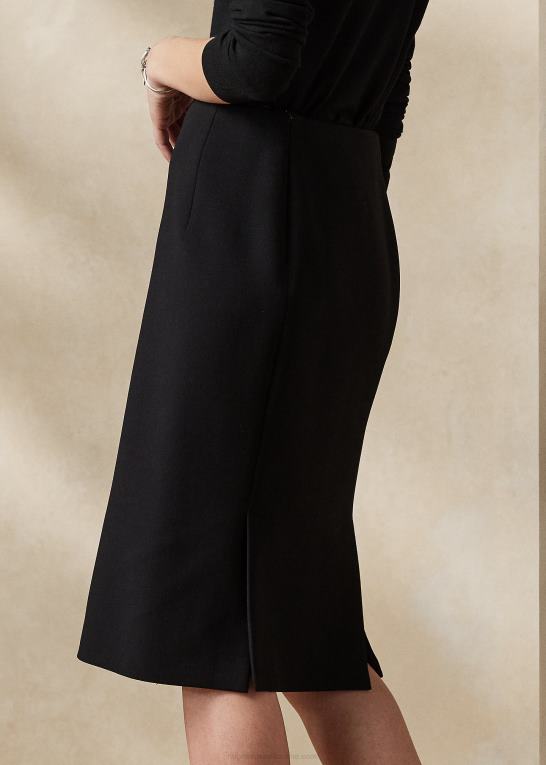 sort Kvinder Ralph Lauren cindy stretch uld crepe nederdel Z426B9360