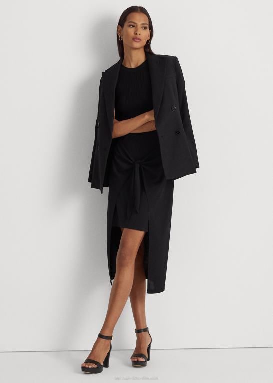 sort Kvinder Ralph Lauren midi-nederdel i stretch-jersey foran Z426B4364