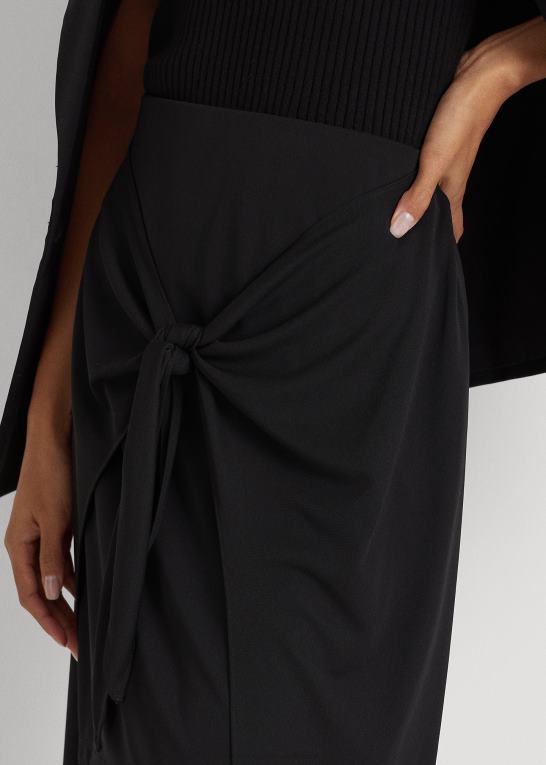sort Kvinder Ralph Lauren midi-nederdel i stretch-jersey foran Z426B4364