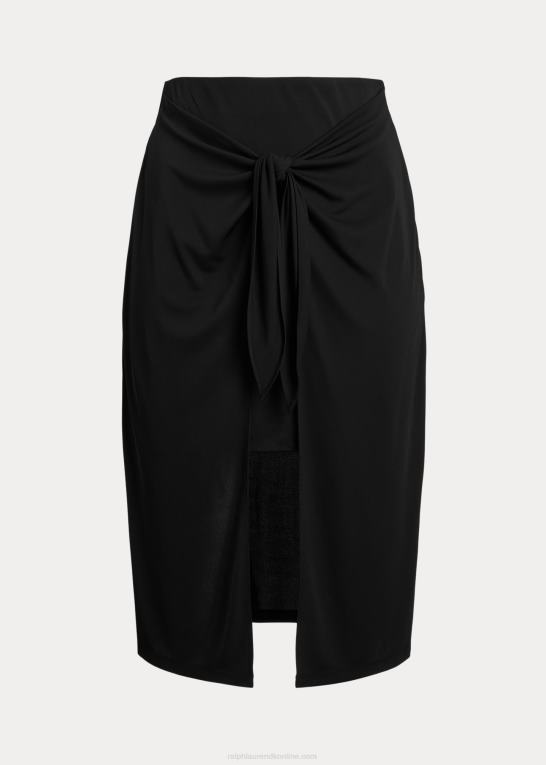 sort Kvinder Ralph Lauren midi-nederdel i stretch-jersey foran Z426B4567