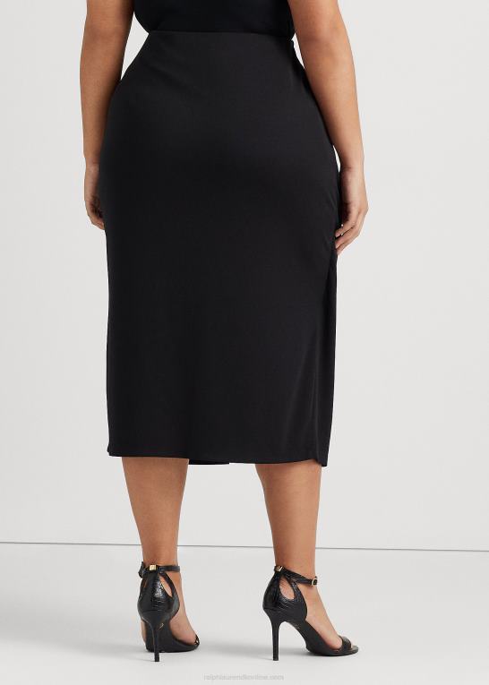 sort Kvinder Ralph Lauren midi-nederdel i stretch-jersey foran Z426B4567