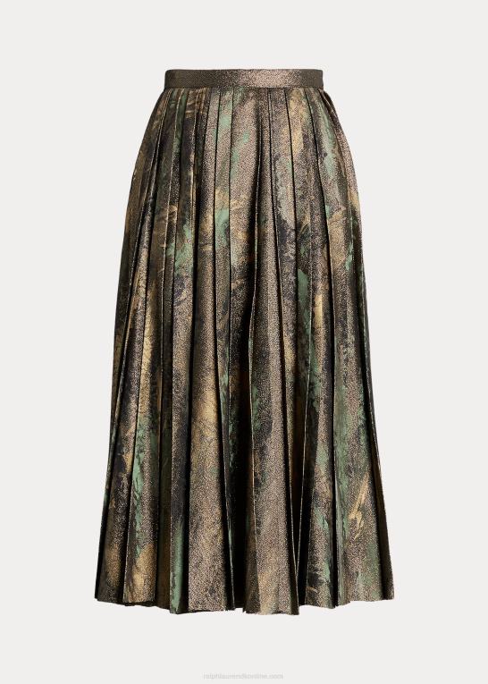 sort/bronze Kvinder Ralph Lauren arnav plisseret håndmalet nederdel Z426B9292