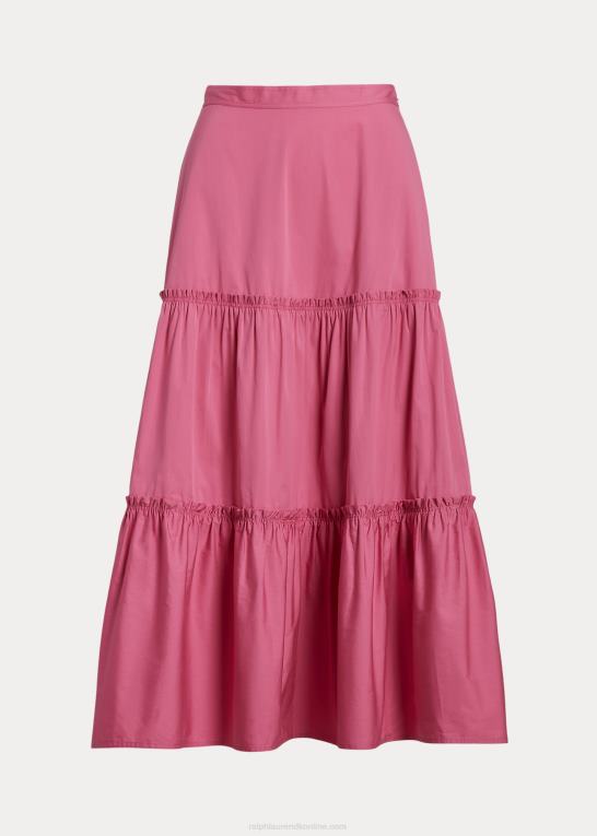 varm fuschia Kvinder Ralph Lauren a-linet bomuldsnederdel Z426B2990