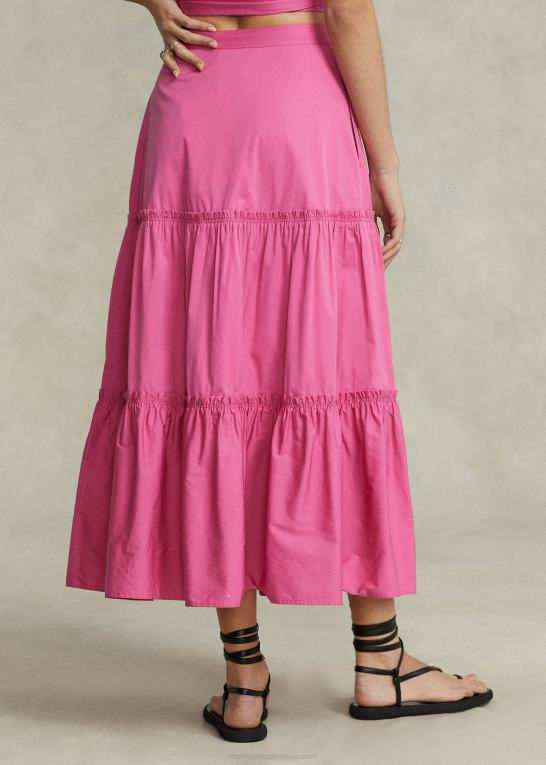 varm fuschia Kvinder Ralph Lauren a-linet bomuldsnederdel Z426B2990