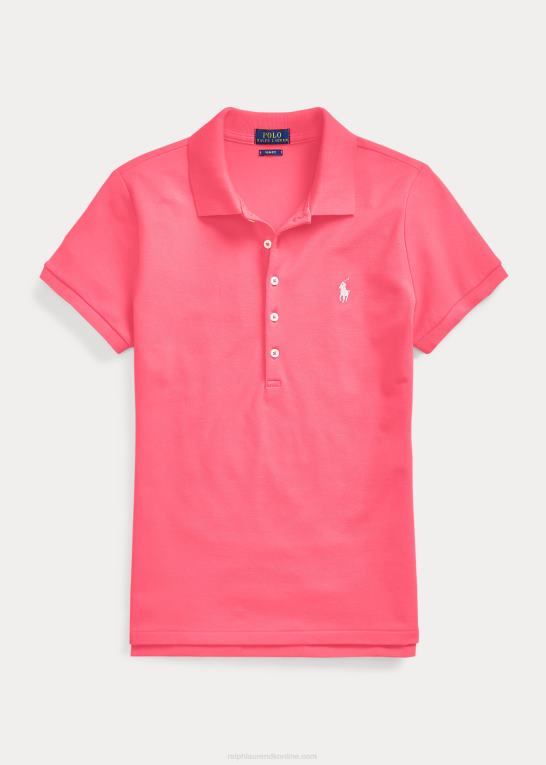 Hot pink Kvinder Ralph Lauren slim fit stretch poloshirt Z426B3243