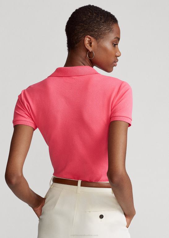Hot pink Kvinder Ralph Lauren slim fit stretch poloshirt Z426B3243