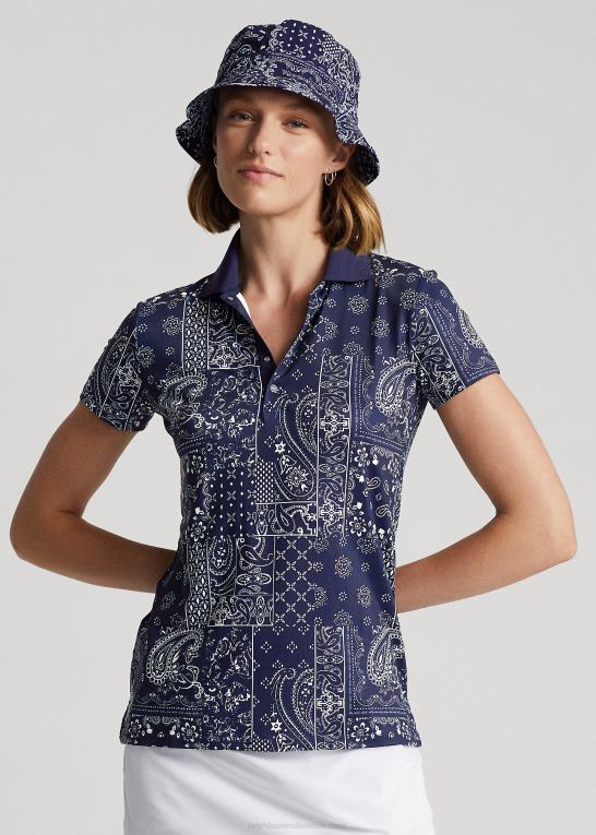 Kvinder Ralph Lauren skræddersyet pasform polo med bandanatryk Z426B9188
