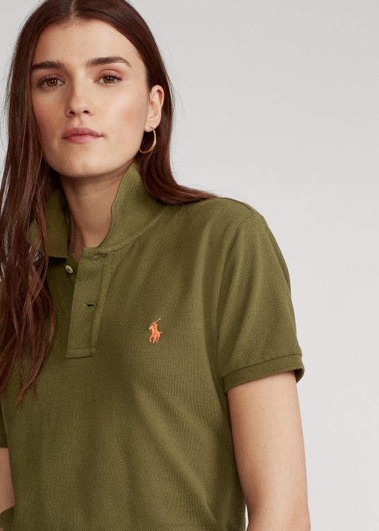 baldakin oliven Kvinder Ralph Lauren klassisk pasform mesh poloshirt Z426B9225