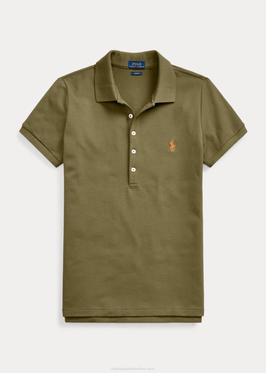 baldakin oliven Kvinder Ralph Lauren slim fit stretch poloshirt Z426B3259