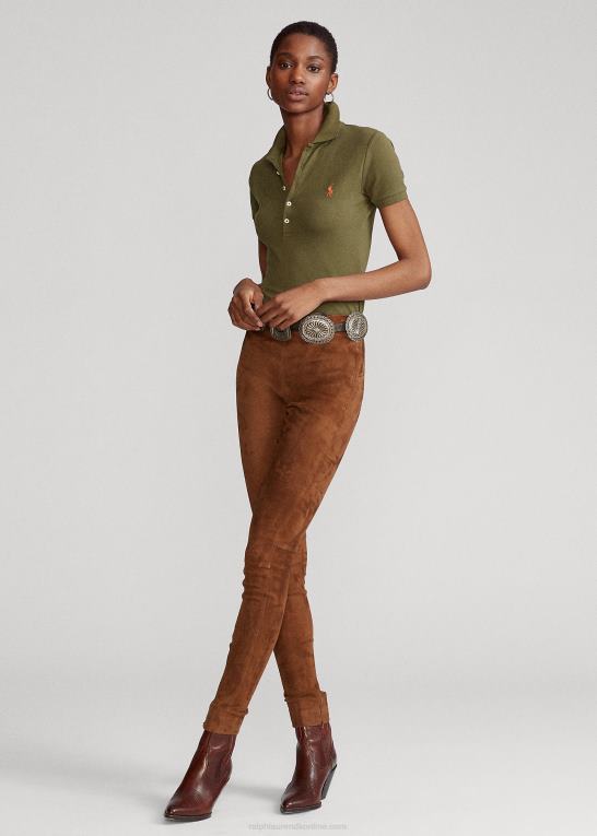 baldakin oliven Kvinder Ralph Lauren slim fit stretch poloshirt Z426B3259
