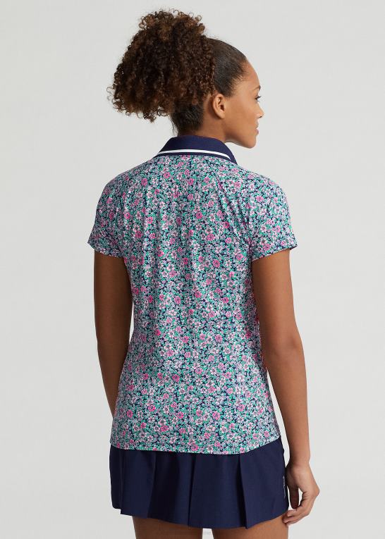 botanisk forberedelse Kvinder Ralph Lauren skræddersyet pasform jersey poloshirt Z426B9388