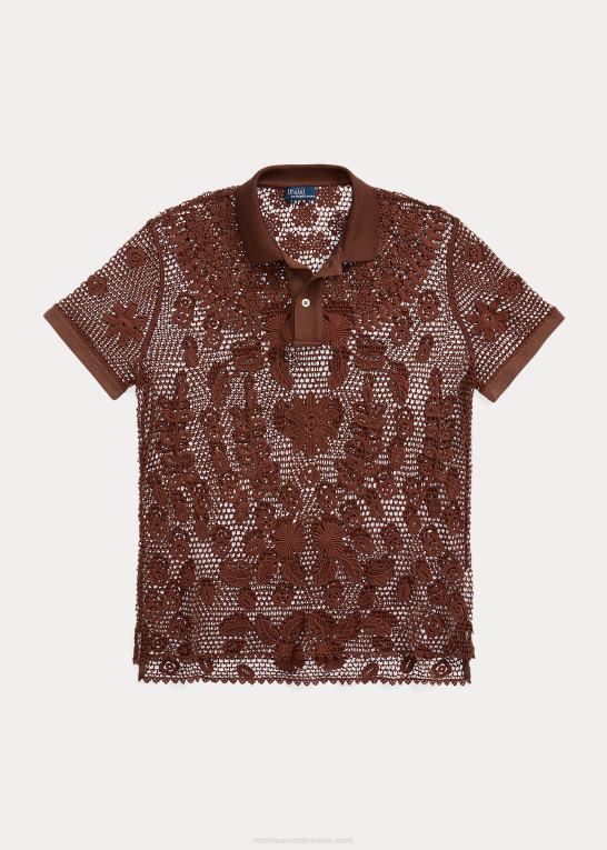 chokolade brun Kvinder Ralph Lauren blomstret poloshirt med blonder Z426B3206
