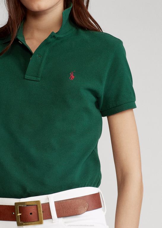college grøn Kvinder Ralph Lauren klassisk pasform mesh poloshirt Z426B9227