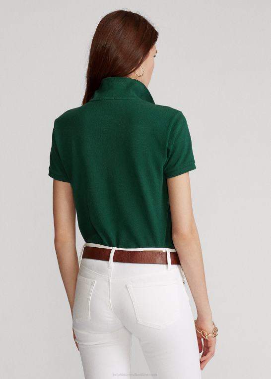 college grøn Kvinder Ralph Lauren klassisk pasform mesh poloshirt Z426B9227
