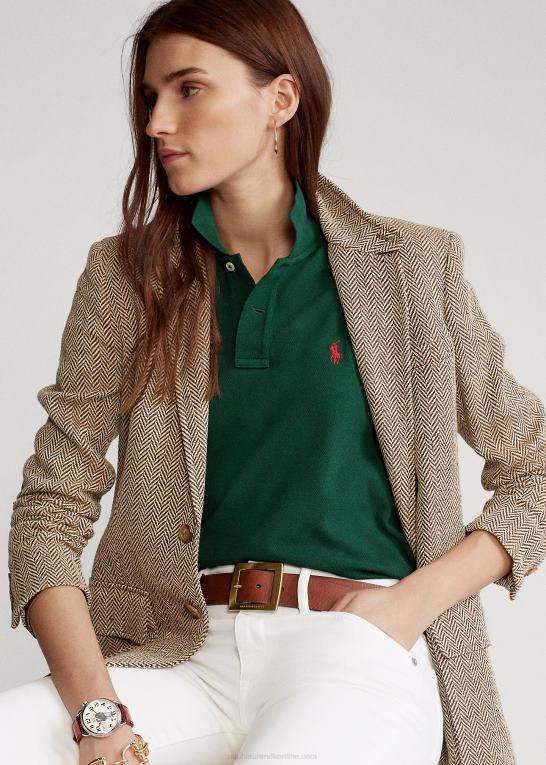 college grøn Kvinder Ralph Lauren klassisk pasform mesh poloshirt Z426B9227