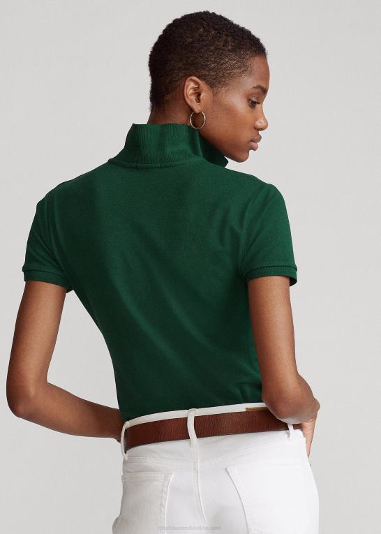 college grøn Kvinder Ralph Lauren slim fit stretch poloshirt Z426B3258