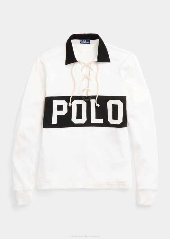 dækvask hvid Kvinder Ralph Lauren poloshirt i jersey med snørebånd med logo Z426B2985