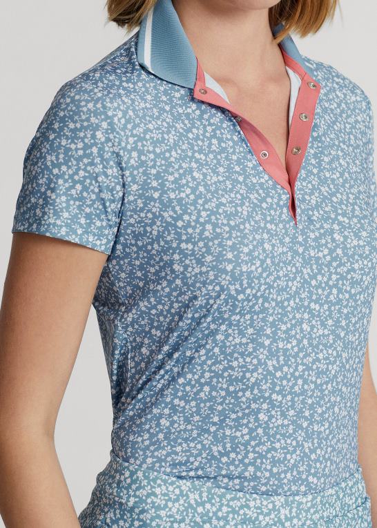 felt blomster Kvinder Ralph Lauren skræddersyet pasform blomstret jersey poloshirt Z426B3746