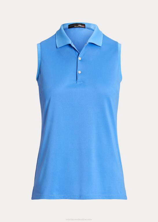 florida blå Kvinder Ralph Lauren pique ærmeløs poloshirt Z426B3697