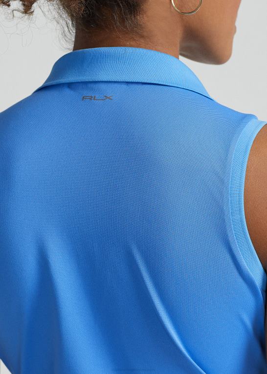 florida blå Kvinder Ralph Lauren pique ærmeløs poloshirt Z426B3697