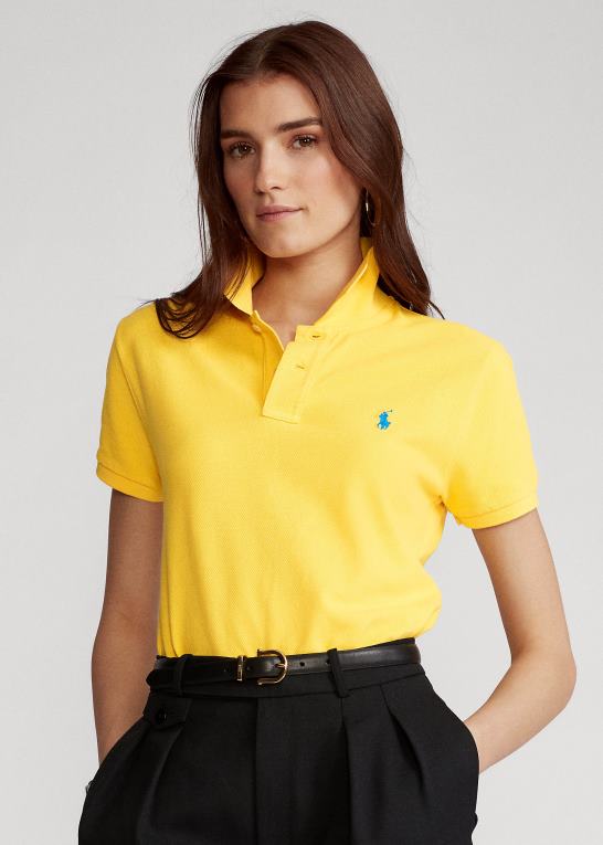 gulfinnet Kvinder Ralph Lauren klassisk pasform mesh poloshirt Z426B9221
