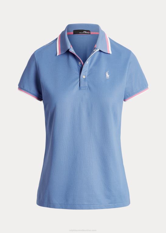 hatteras blå/rosa Kvinder Ralph Lauren skræddersyet pasform jersey poloshirt Z426B9389