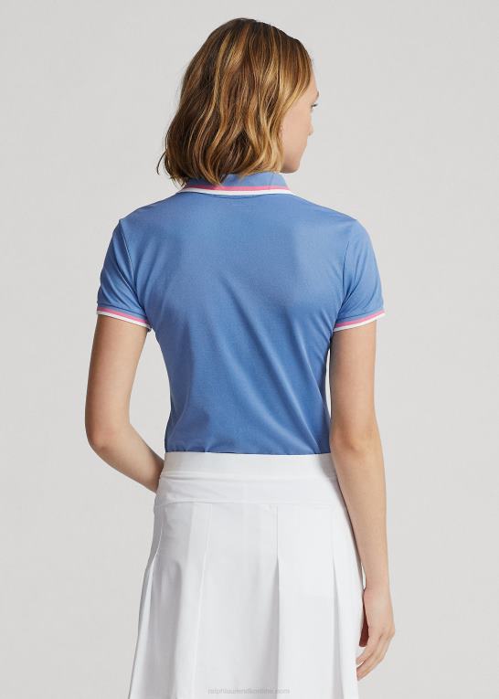 hatteras blå/rosa Kvinder Ralph Lauren skræddersyet pasform jersey poloshirt Z426B9389