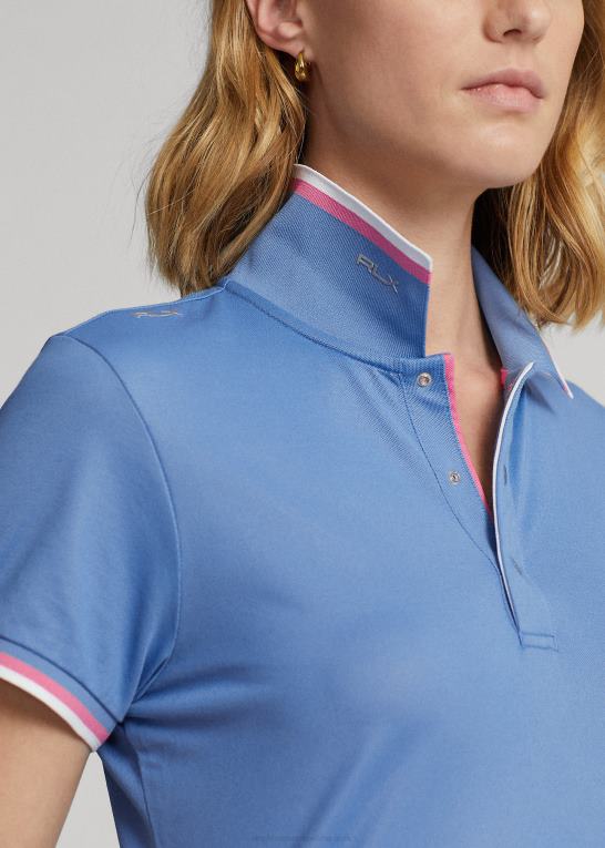 hatteras blå/rosa Kvinder Ralph Lauren skræddersyet pasform jersey poloshirt Z426B9389