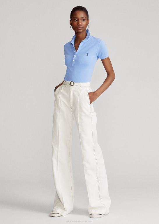 havneø blå Kvinder Ralph Lauren slim fit stretch poloshirt Z426B3264
