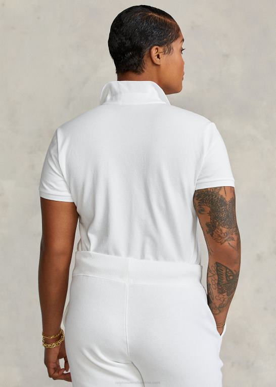 hvid Kvinder Ralph Lauren slim fit stretch poloshirt Z426B3271