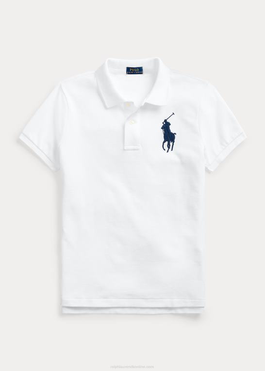 hvid/marineblå Kvinder Ralph Lauren skinny fit stor pony poloshirt Z426B9495