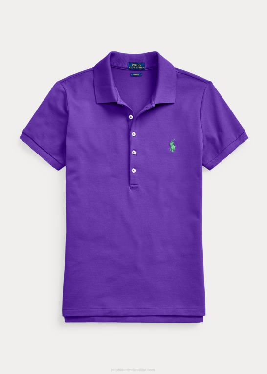 hytte lilla Kvinder Ralph Lauren slim fit stretch poloshirt Z426B3270