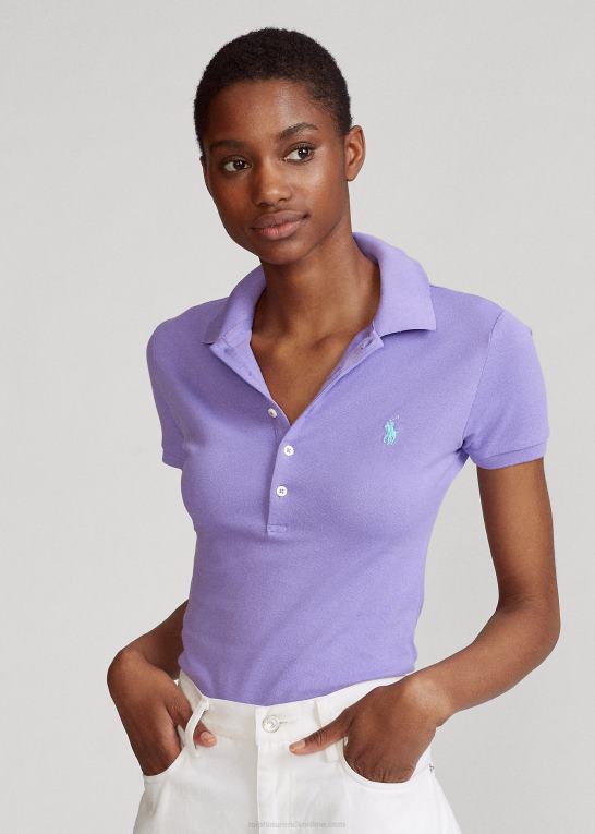 kaktus lilla Kvinder Ralph Lauren slim fit stretch poloshirt Z426B3268