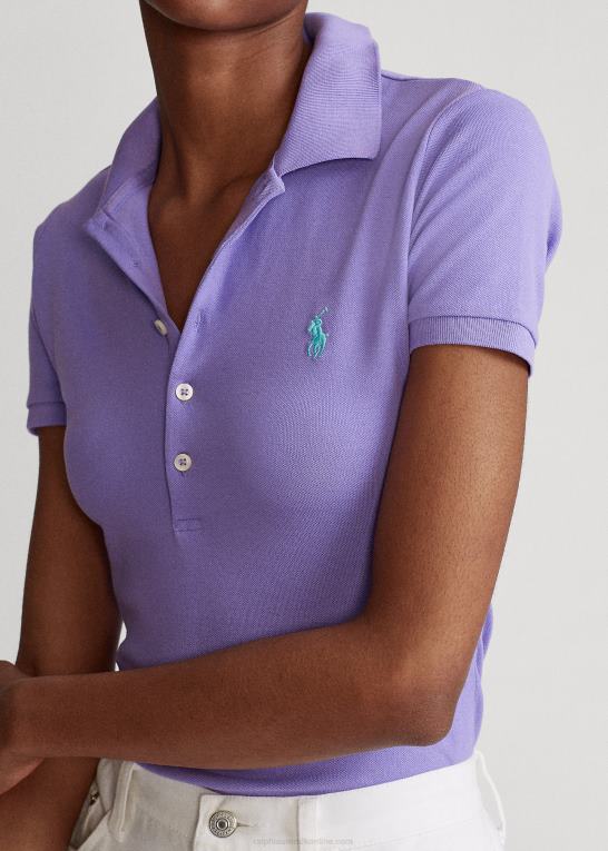 kaktus lilla Kvinder Ralph Lauren slim fit stretch poloshirt Z426B3268