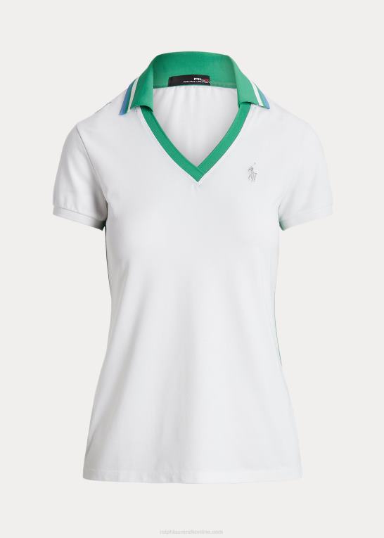 keramik hvid/flådegrøn Kvinder Ralph Lauren skræddersyet cricket poloshirt Z426B3726