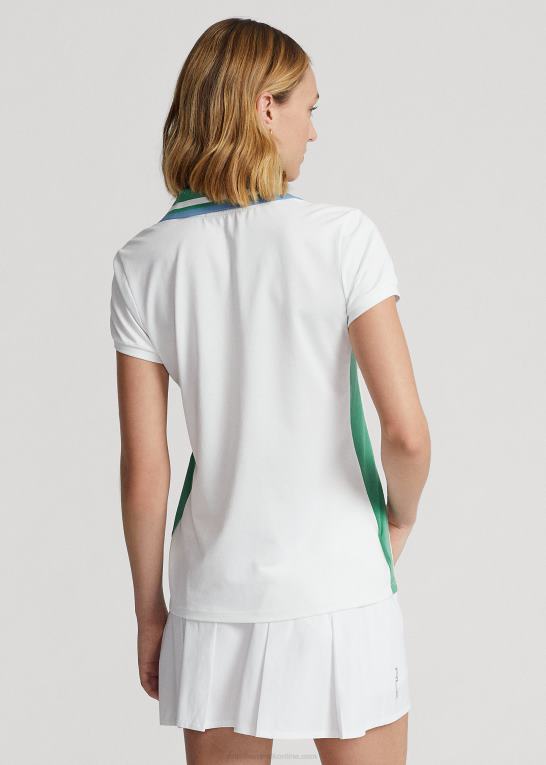 keramik hvid/flådegrøn Kvinder Ralph Lauren skræddersyet cricket poloshirt Z426B3726