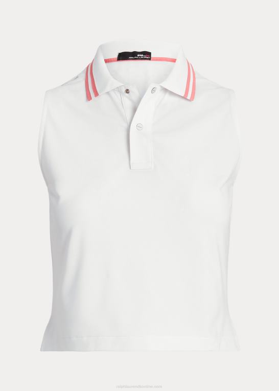 keramik hvid/rosa Kvinder Ralph Lauren stretch pique cropped poloshirt Z426B9398