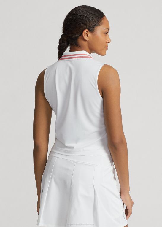 keramik hvid/rosa Kvinder Ralph Lauren stretch pique cropped poloshirt Z426B9398