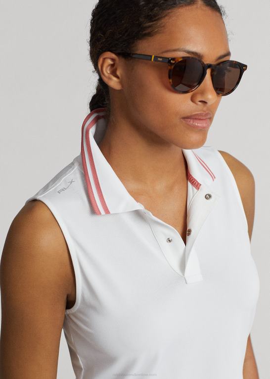 keramik hvid/rosa Kvinder Ralph Lauren stretch pique cropped poloshirt Z426B9398