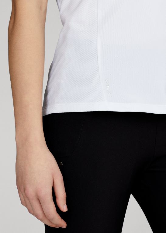 keramisk hvid Kvinder Ralph Lauren ærmeløs poloshirt med kvart lynlås Z426B3750